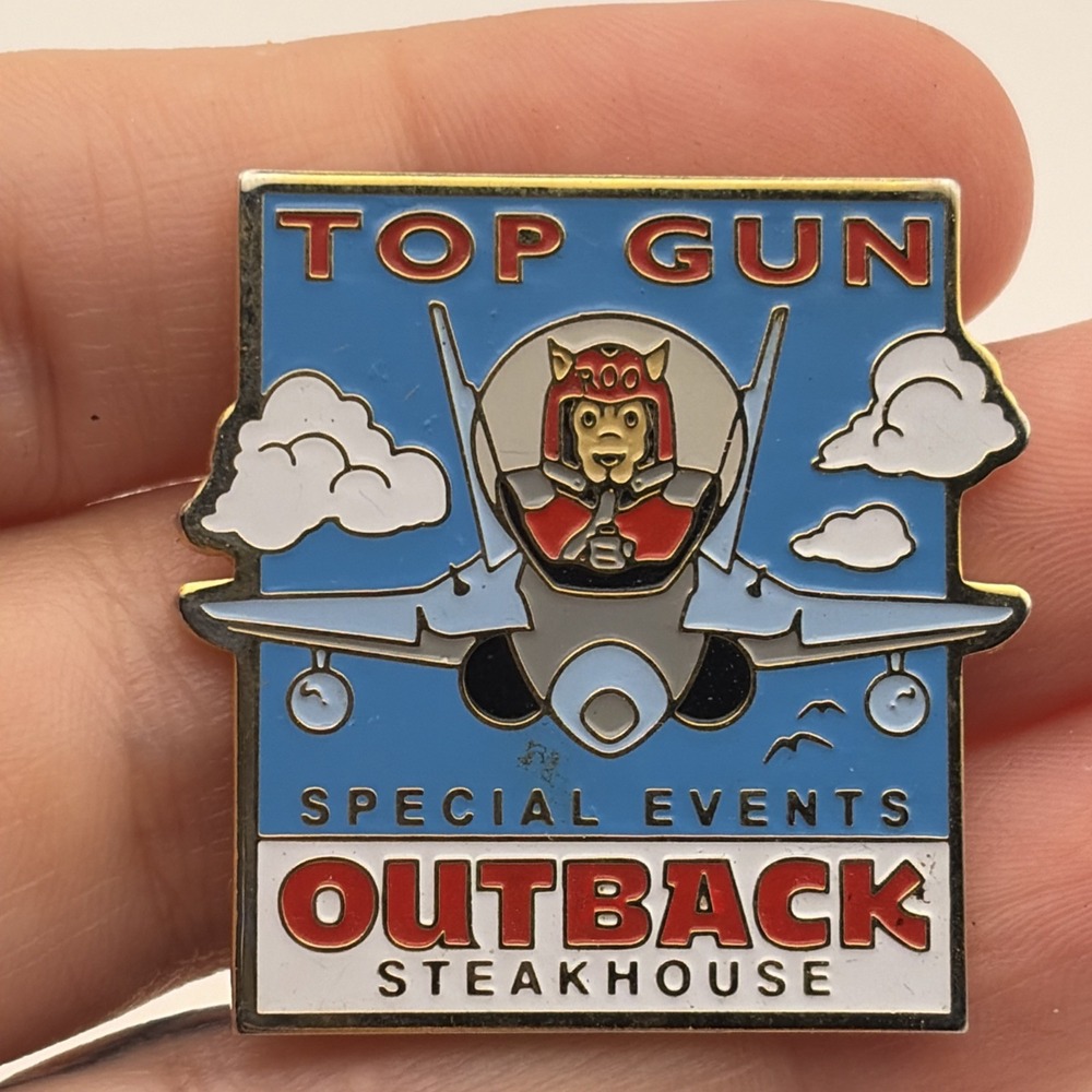 Outback Steakhouse Top Gun Special Events Kangaroo Fighter Pilot Lapel Hat Pin